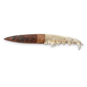  Coyote Jawbone Obsidian Knife