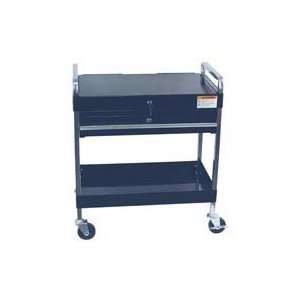  Black Service Cart with Lid and Locking Drawer Automotive
