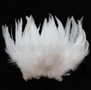100+ Ivory/cream 6 7 saddle COQUE rooster hackle Feathers for craft 