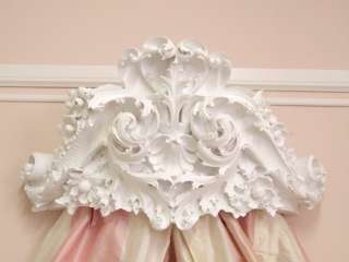 WOW Shabby Cottage Chic White Bed Crown Wall Cornice  