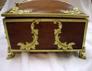 XL Luggage Brown Leather & Brass Ormolu ~ Dresser or Study Box 