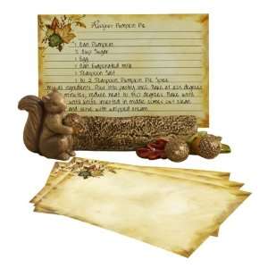   Home Again Squirrel with Acorn Recipe Card Holder Set