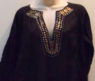 NEW Raviya Black Gold Cotton Swimsuit coverup Dress  