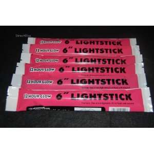   Pink Jumbo 6 Inch 12 Hour Safety Glow Light Sticks