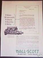 1928 Hall Scott Marine Engine L M 6 vintage print ad  
