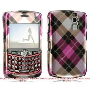 Pink Cross Checker Snap on Hard Skin Cover Case for Blackberry Curve 