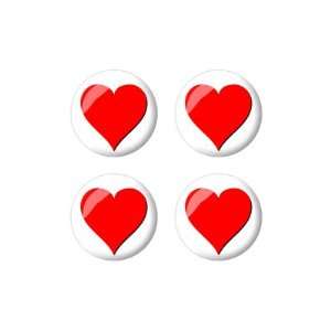  Heart   Love   3D Domed Set of 4 Stickers Badges Wheel 