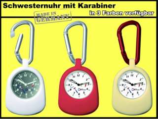 Schwesternuhr mit Karabiner Uhr Schwester Pfleger  