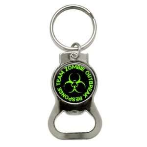 Zombie Outbreak Response Team   Green   Bottle Cap Opener Keychain 