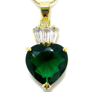 Elegant Heart Cut Emerald Necklace/Pendant P6054  