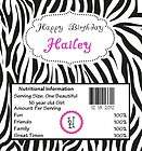 12 Personalized Zebra Striped Hershey Candy Bars Wrappers Favors Bar 