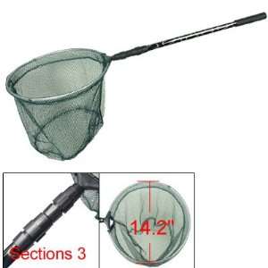  Como Green Folding Round Fishing Landing Net w 3 Sections 