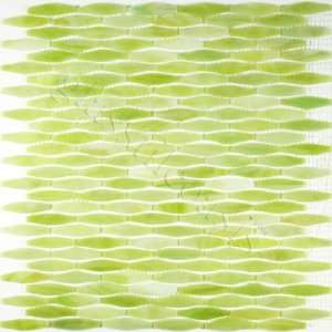  Sea Grass Oval Green Linea Onde Collection Glossy Glass 