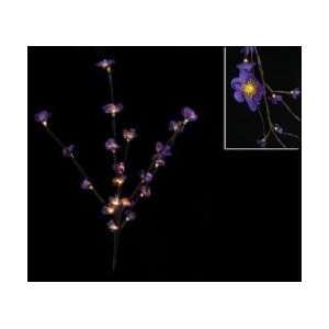   Operated LED Lighted Purple Flower Branch Spray