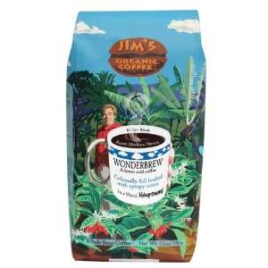 Jims Organic Coffee Wonderbrew Whole Bean 12 oz bag  