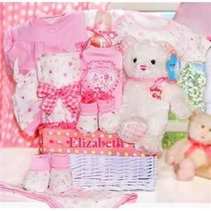  Personalized Baby Girl Hugs Gift Basket Baby