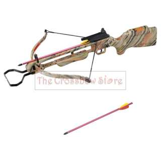 150 lbs Pre Strung Camo Green Wooden Hunting Crossbow  