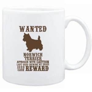  Mug White  Wanted Norwich Terrier   $1000 Cash Reward 