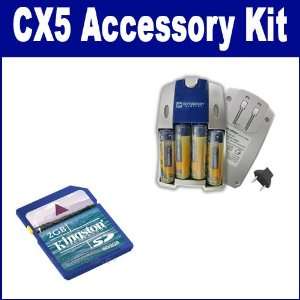 Ricoh CX5 Digital Camera Accessory Kit includes SB257 Charger, KSD2GB 