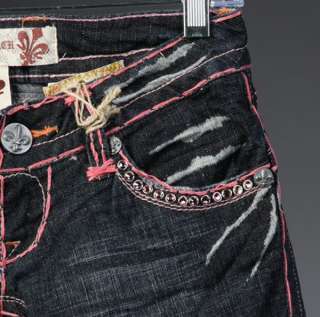 Laguna Beach Jeans womens CRYSTAL COVE Pink bootcut w/1G Crystals 