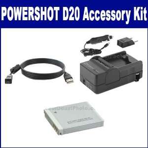  Canon PowerShot D20 Digital Camera Accessory Kit includes 