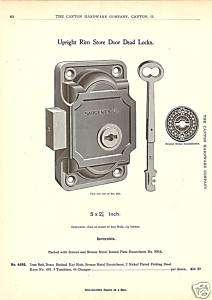SARGENT RIM STORE DOOR LOCK KEY 1896 HADWARE CATALOG AD  