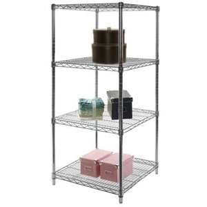   54h Chrome Wire Shelving Unit with Four Shelves