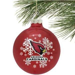  Arizona Cardinals Red Snowflake Glass Ornament Sports 