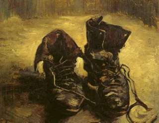 FRAMED Vincent Van Gogh Pair of Shoes Repro CANVAS ART  