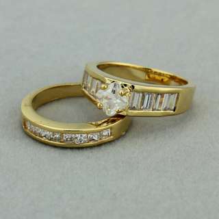   Classic Mens Women CZ Wedding Ring Band Engagement Rings Set  