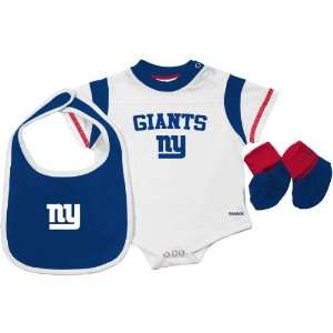  Reebok New York Giants Newborn Creeper, Bib & Bootie Set 