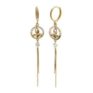  14KT Yellow Gold Butterfly Dangles Jewelry