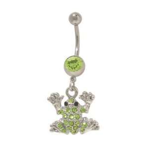  Dangler Frog Belly Button Ring with Jewels   YO39415 