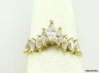 CZ RING   10k Yellow Gold Tiered Fashion Wedding Estate  