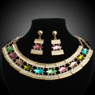 ARINNA vintage stones Crystals necklace earrings Sets  