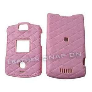  Baby Pink Quilt Leather Texture Motorola RAZR V3 V3c V3m 