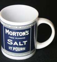 Morton Salt When It Rains It Pours Blue Coffee Mug Cup  