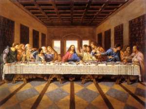 Last Supper Oil Painting on Canvas Repro Da Vinci 24x36  
