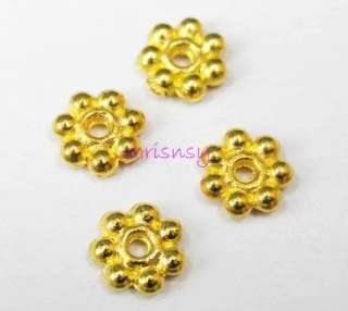 300pcs Finding Spacer Beads Gold Plated Daisy Flower  