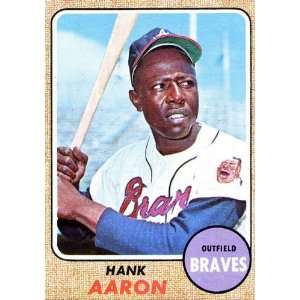  Hank Aaron Unsigned 1968 Topps Card 