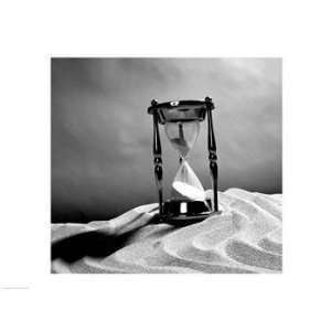  Close up of hourglass on sand 24.00 x 18.00 Poster Print 