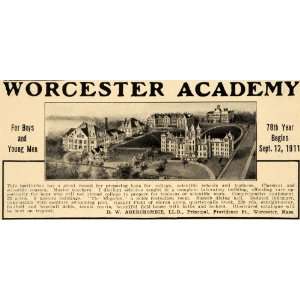  1911 Ad Worcester Academy Abercrombie School Gaskill 