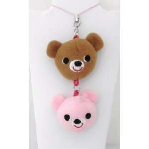  Twins Bear Animal, Straps, Keychains, Charms, a Set of 2 