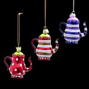 Club Pack of 12 Noble Gems Blown Glass Teapot Christmas Ornaments 4.75 