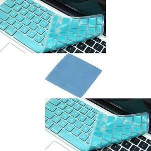  Bluecell 2 PCS Metallic Aqua Blue Keyboard Cover protector 