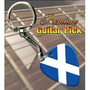  Saltire Scotland Flag Premium Guitar Pick Keyring Musical 