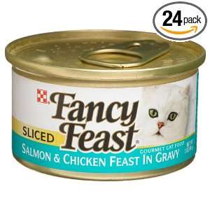 Fancy Feast Gourmet Cat Food, Sliced Salmon & Chicken Feast in Gravy 