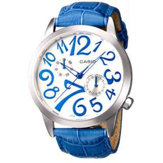 Casio LTF 116L 2A Fashion Multiband Analog Womens Watch, Blue Leather 