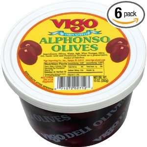 Vigo Alphonso Olives, 10 Ounce Containers(Pack of 6)  