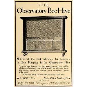  1906 Ad A.I. Root Observatory Bee Keeping Hive Honey 